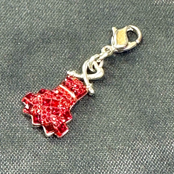 Swarovski bracelet necklace charm silver red dress on hanger - Picture 3 of 5